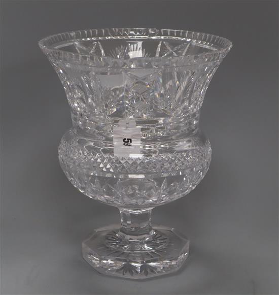 A thistle cut glass vase height 29cm
